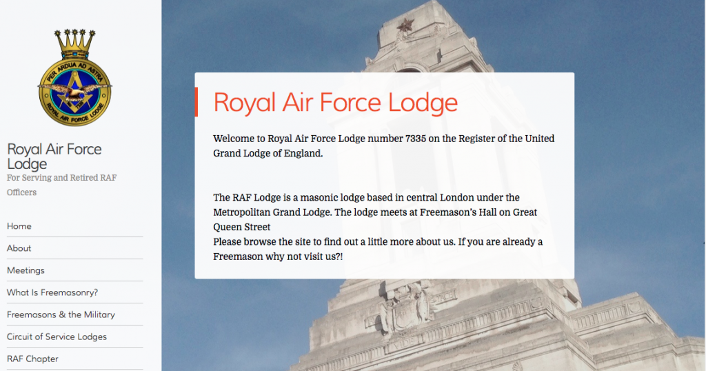 RAF freemason Lodge Website